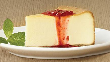 Strawberry Cheesecake · Creamy New York-style cheesecake topped with our strawberry puree.