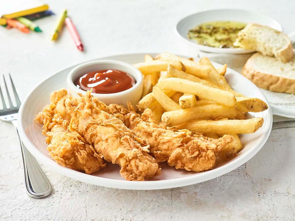 Kids Chicken Fingers · Served with steamed broccoli.