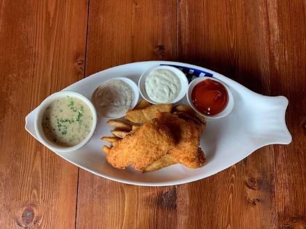 Oh My Cod! Fish and Chips Combo · Pacific cod lightly panko breaded with cup of award-winning clam chowder.