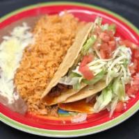 2 Taco Combo · 2 Corn Tortilla Tacos (Soft)  Served with Rice and Beans. Choice of meat: asada, Chile verde...