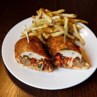 Meatball Sandwich · beef and sausage meatballs, roasted red peppers,
smoked mozzarella