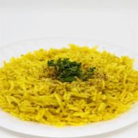 Yellow Rice  · steam Rice topped Served with tzatziki Sauce on the side.