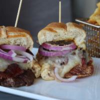 Steak Sandwich  · 8 oz. sirloin, cheese, red onions, heirloom tomatoes, chipotle mayo, garlic toasted baguette...