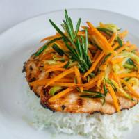 Grilled chicken breast (Frango Grelhado) · with julienne vegetables. *No substitutions*