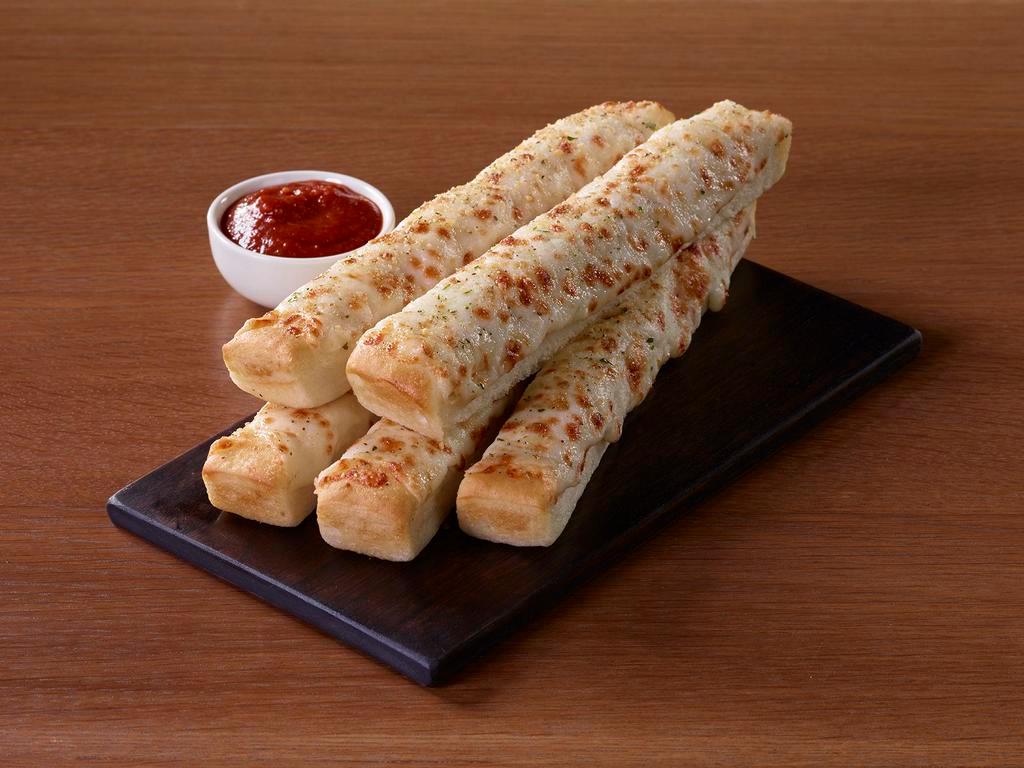 Cheese Sticks · 5 breadsticks topped with melted cheese and sprinkled with Italian seasoning. Served with marinara dipping sauce.