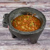 Salsa de Molcajete · Mucho caliente!!! Takes 10-15 minutes to prepare, but it's worth waiting.