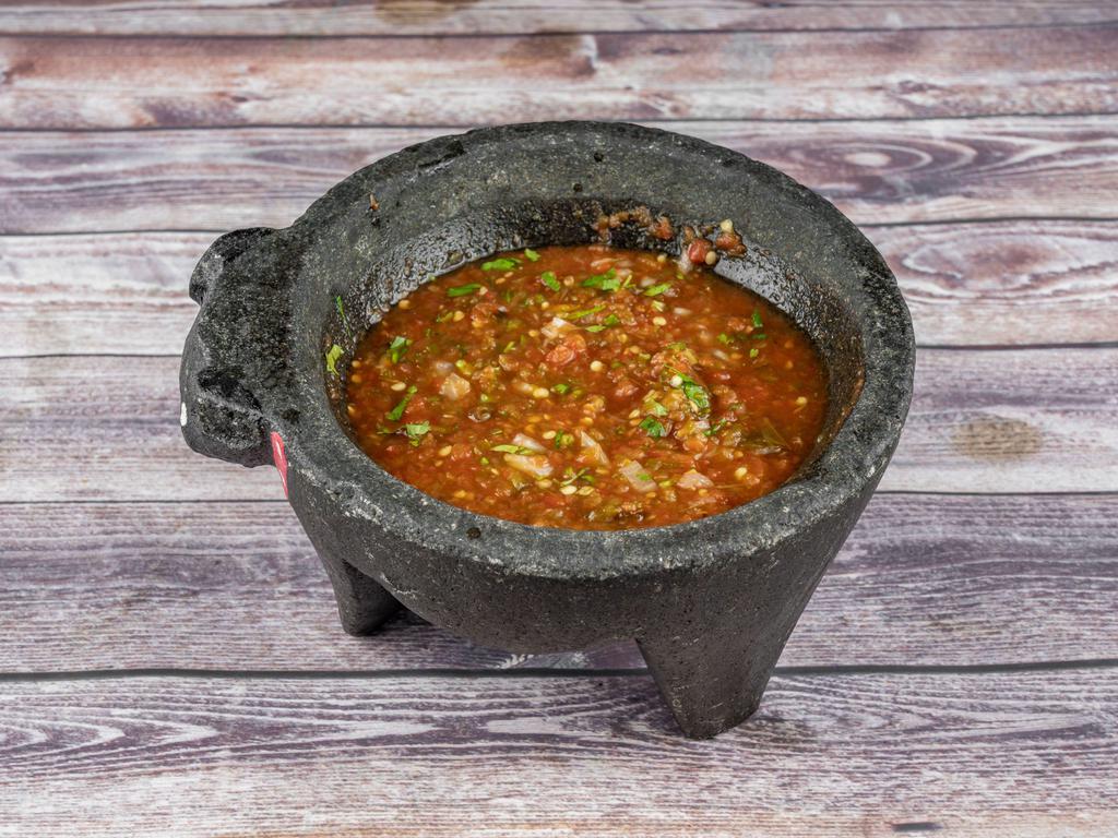 Salsa de Molcajete · Mucho caliente!!! Takes 10-15 minutes to prepare, but it's worth waiting.
