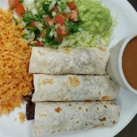 Tacos al Carbon · 3 tacos (flour tortillas) of your choice. Served with pico de gallo, rice, and tortillas.