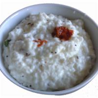 Yogurt Rice · Traditional form of rice mixed in yogurt with seasoning. Gluten free.