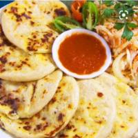 PUPUSA CHEESE · A Salvadoran dish made of a thick corn tortilla and stuffed with a filling of Jack cheese. H...
