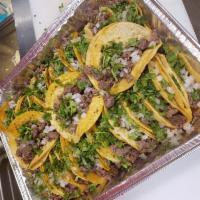 20 Street Taco Party Tray · 20 Street tacos on two soft corn tortillas with your choice of meat topped with onions and c...