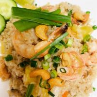 R3. Pineapple Fried Rice · Shrimp and chicken cooked with pineapple, onions, peas, carrots, cashews and egg. Malaysian ...