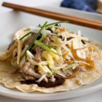 Moo Shu · Served with 4 pancakes and choice of rice or Lo Mein and hoisin sauce on the side.