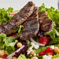 Mediterranean Salad with Chargrilled Lamb · Traditional Mediterranean Salad topped with Chargrilled Lamb