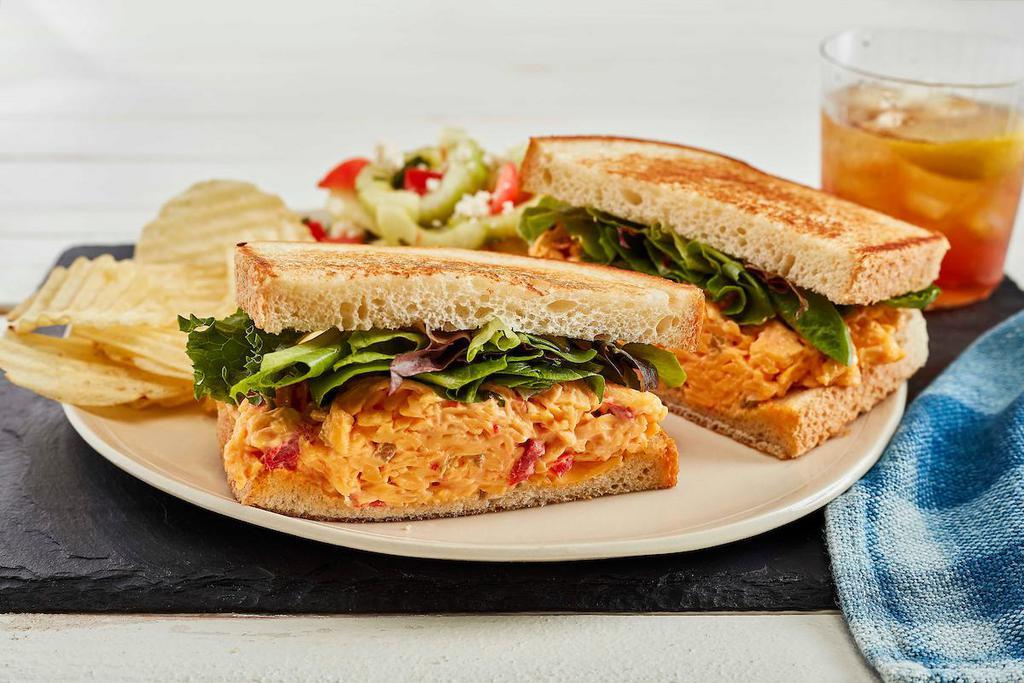 Spicy Pimento Cheese Sandwich · Comes with mixed lettuce on toasted bread.