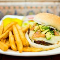 Spicy Chipotle Burger · 12oz Spicy Chipotle Burger, served with chipotle mayo, guacamole, pico de gallo and pepper j...