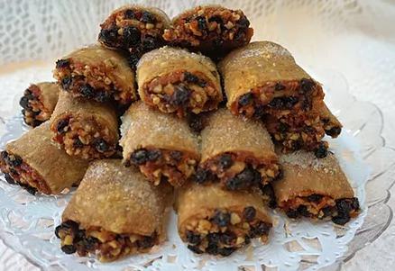 Rugelach · Classic Rugelach contains nuts, raisins, and a mix of apricot and raspberry jelly.
Chocolate Rugelach has a rich chocolate filling wtih a hint of hazelnut.