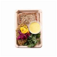Superseed Avocado · Superseed avocado, red  sauerkraut, turmeric onions served with saffron aioli and gluten fre...