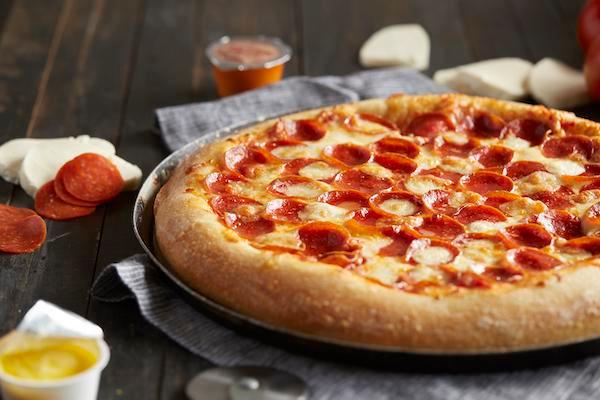 Tuscan Pepperoni Pizza · Fresh mozzarella and old pepperoni tops our original pizza sauce and Wisconsin cheese blend.