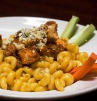 Mac & Cheese: Buffalo Bird · Crispy fried chicken, buffalo sauce, blue cheese crumbles, butter crumb crust, ranch drizzle...
