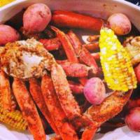 1lb. Crab Legs  · 2 Alaskan Snow Crab Leg Clusters, steamed & served with corn on the cob, and red potatoes. T...