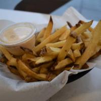 Regular Fries · Salted and served with a lighthouse dipping sauce. Fried in peanut oil.