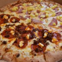 Half & Half Custom Pizza · Build your own with up to 5 toppings on each half for no additional charge.