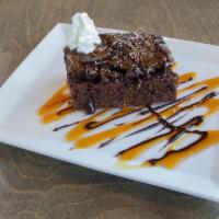 3x Chocolate and Salted Caramel Brownie · 