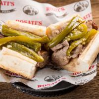Combo Sandwich · Rosati's Italian sausage link and beef on Italian bread with sweet peppers. Served with choi...