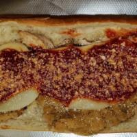 Chicken Eggplant Parmesan Hot Sub · Our chicken Parmesan combined with our breaded eggplant Homemade marinara sauce Provolone an...