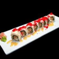 Crystal Roll · Raw. Spicy tuna, cream cheese wrapped by seaweed and deep-fried, white tuna and tobiko on to...