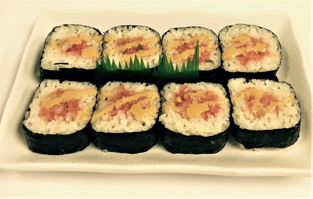 Spicy Maki · Makimono with spicy ahi and finished with our spicy sauce.
