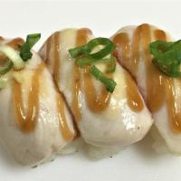 Garlic Hamachi Nigiri · 