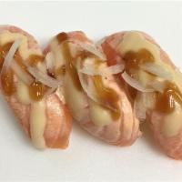 Garlic Salmon Nigiri · 
