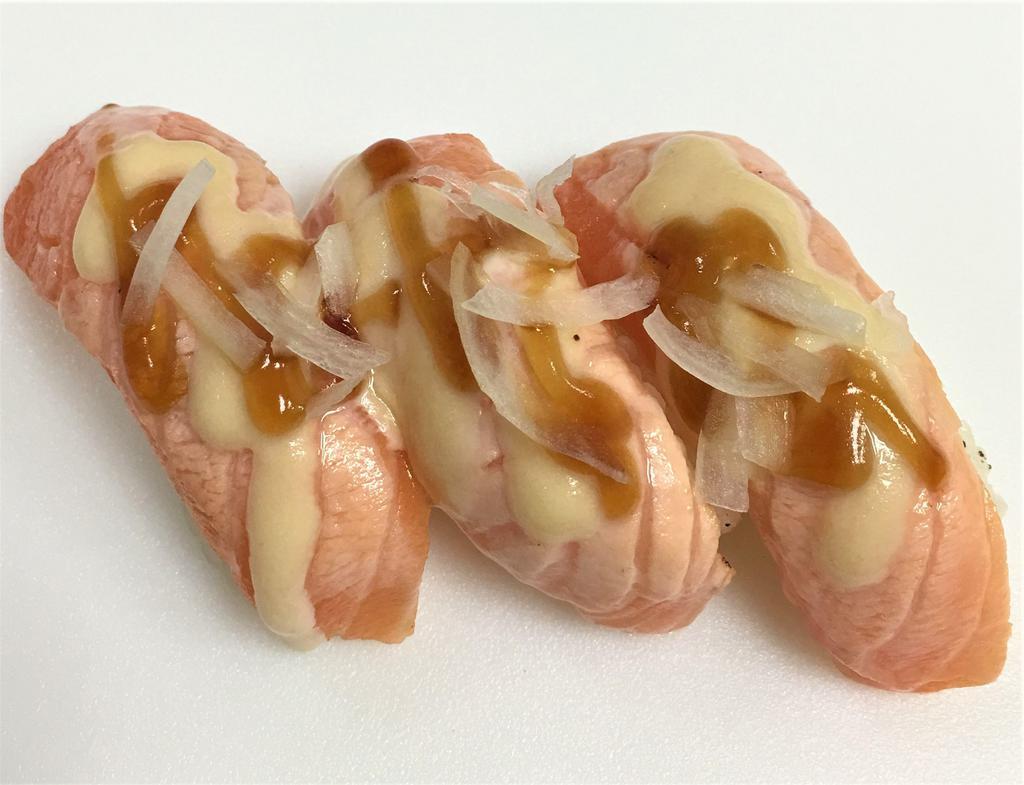 Garlic Salmon Nigiri · 
