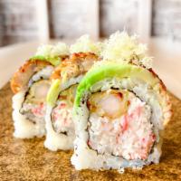 Crunchy Vegas Roll · Eel, crab salad, shrimp tempura, avocado, and tempura crunch.