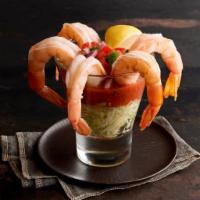 Shrimp cocktail · Served with Pico de Gallo and cocktail sauce.