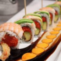 Spicy Tiger Shrimp Roll · In(Spicy Tuna, Shrimp Tempura) - Out(Shrimp, Avocado, Eel Sauce, Spicy Mayo)