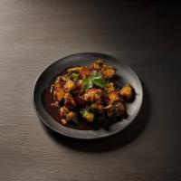 Caramelized Brussels Sprouts · Sweet chili sauce, scallions and soy sauce.