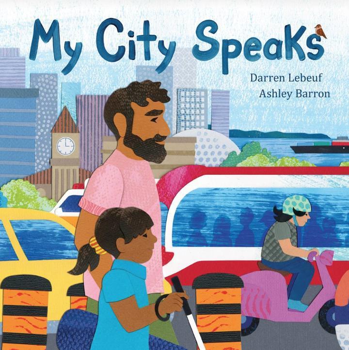 My City Speaks by Darren Lebeuf · A young girl, who is visually impaired, finds much to celebrate as she explores the city she loves. Darren Lebeuf uses his keen observational skills as an award-winning photographer to poetically capture sensory experiences in this charming ode to city life.