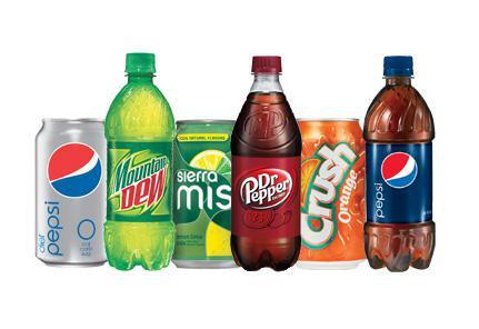 Assorted Sodas (Specify which drink when ordered) · Pepsi, Diet Pepsi, Sierra Mist/Sprite, Orange Soda, Dr. Pepper Mt. Dew