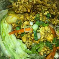 Thai Minced Chicken · Minced chicken, cashew nuts and side of lettuce. Must try!