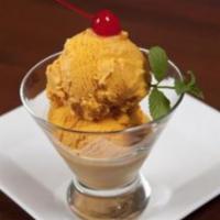 Lucuma Ice Cream · 2 scoops of ice cream made from an exotic tropical fruit that is native to the Andes.