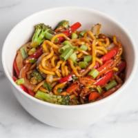Hot Noodles · Lo Mein Noodles, House Teriyaki, House Chili Oil, Broccoli, Onions, Peppers, Scallions, Sesame