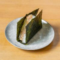 Tuna Salad Onigiri · Sushi rice, tuna salad, nori