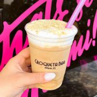 Vegan Colada shake · Vegan ice cream made with coconut milk, a whole colada, topped with house made vegan whipped...