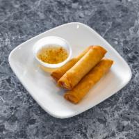 Spring Roll [3] · 3 piece Shredded cabbage, carrots, transparent noodles wrapped in an egg roll shell.