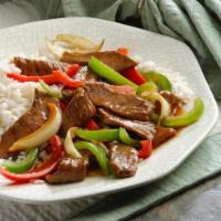 CK7. Pepper and Onion in Brown Sauce · With jasmine rice. 
