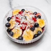 Acai Bowl · Acai blend with any 4 toppings