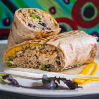 8. Tex Turkey Burrito · Ground Tex turkey, low-fat cheddar, black beans, pico de gallo, scallions, brown rice and lo...